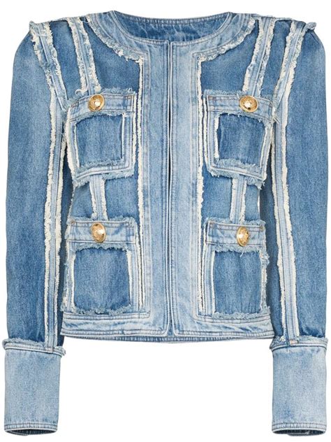 balmain jean jacket women's